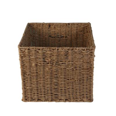 China 2021 Viable Hot Sales Wholesale Brown Color Storage Hand - Woven Rectangle Corn Spill Protection Baskets For Organization for sale