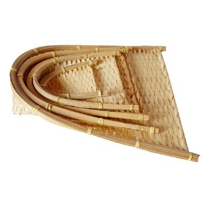 China 5Pcs Bamboo Rattan Tray Square Basket Hand-Woven Storage Woven Dustpan for sale