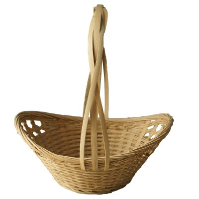 China Sustainable Top Selling Quality Guaranteed Fashion Handmade Storage Basket Bamboo Basket With Handle for sale