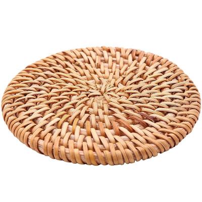 China 2021 viable trending in gifts and crafts wholesales rattan weave round place mat for dinner room for sale