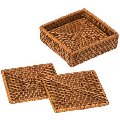 China 2021 sustainable hot sale in European markets wholesale handmade woven natural white rattan place mats for sale