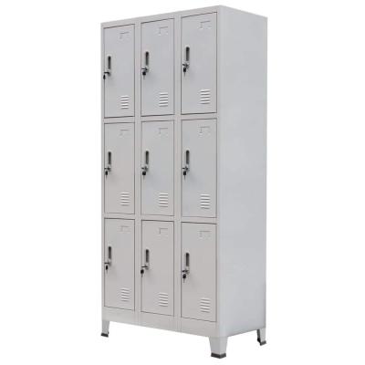 China 9 Storage Door Zhenzhi Hotel Bank Hospital Office School Use School Durable Metal Storage Compartments Gym Metal Clothes Locker for sale