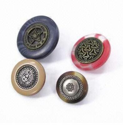 China Poly-metal washable buttons for fabric and coat for sale