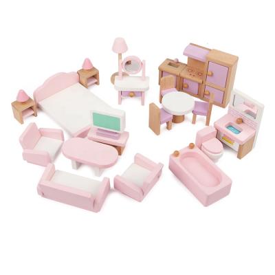 China Pretend Toys Wooden Play Mini Dollhouse Furniture Toy Model Set Simulation Dollhouse Accessories Pretend Toys For Kids Girls for sale