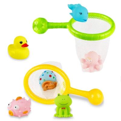 China Eco-friendly Squeeze Funny Baby Animals Bath Fishing Duck Floating Bath Toys For Kids for sale