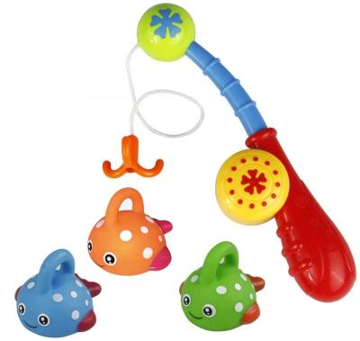 China Funny Cartoon Animals Fishing Game Baby Bath Toys Amusement Bathtime Baby Tub Fishing Toys for sale