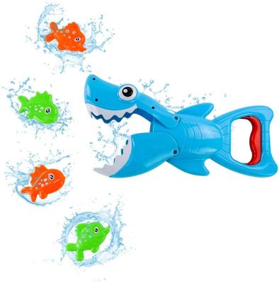 China 2020 Hot Seller Bath Toy Shark Grabber Bathtub Toy with 4 Fish Baby Bath Toys Juguetes for Toddlers Kids for sale