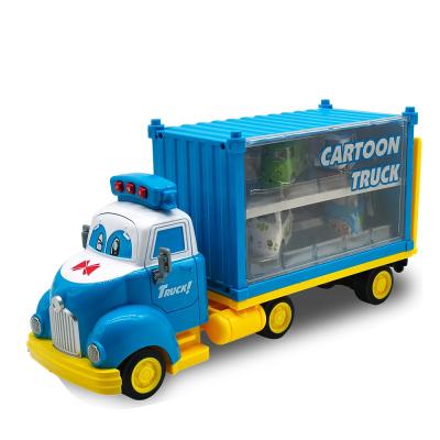 China Eco-friendly Material Wholesale Transport Carrier Truck Car Toys Container Vehicle With 4 Cardboard Mini Cars For Kids for sale