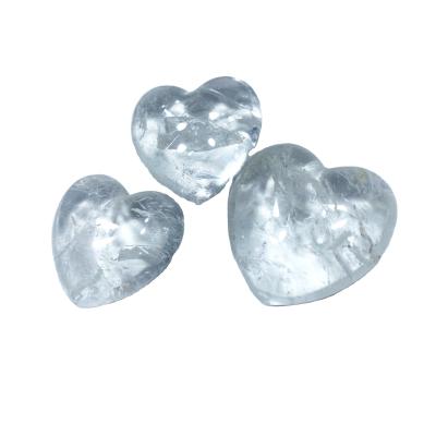 China China Wholesale Natural White Crystal Carved Heart Shaped Healing Home Decoration Crafts Crystal Gifts for sale