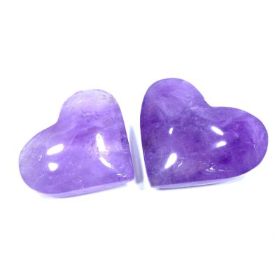 China China Birthday Love Natural Purple Heart Shaped Crystal Gift Rose Quartz Home Decor for sale