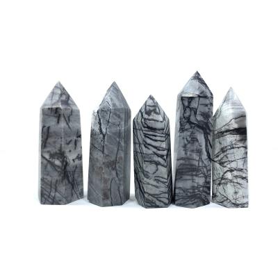 China Home Wholesale High Quality Natural Crystal Point Stone Lattice Stone Lattice China Healing Crystal Rod for sale