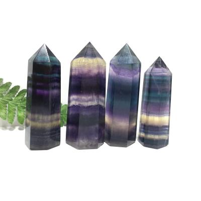 China Wholesale 7 Colors China Fluorite Healing Natural Hand Polished Dot Home Decor Craft Crystal Stick for sale