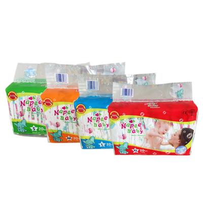 China Baby Diaper Printed Disposable Newborn Diapers Soft Breathable Nonwoven Fabric for sale