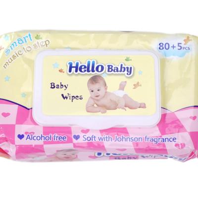 China 100 % improved natural water Baby Wet Wipes HELLO! Blue for Him, Pink for Her for sale