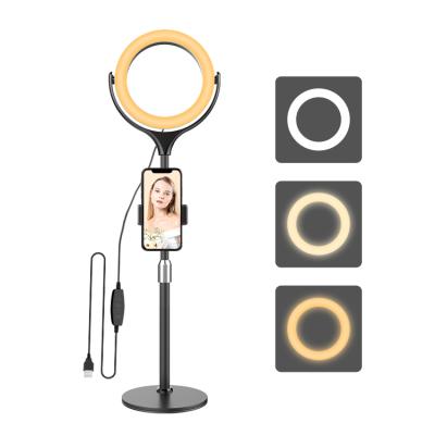 China Cheapest ABS+PC+metal pipe ring light 8 inch ring light with usb power supply for sale