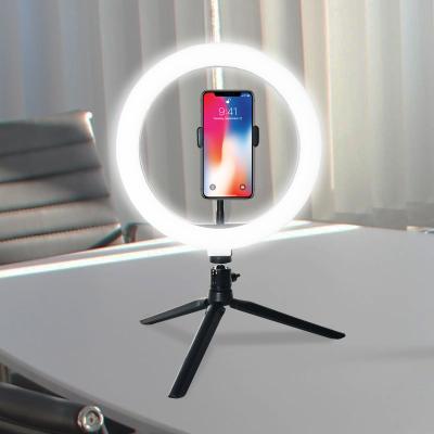 China 10 Inch Mini Tripod LED Video Vlog Ring Light Phone Holder For Youtube F-532F1 for sale