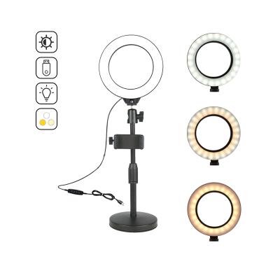 China 3200-5500k LED 6 Inch Dimmable Ring Light Kit With Tripod Stand F-531A1 for sale