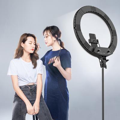 China Warm Polarless Dimming Photography Studio LED Ring Light 18 Inch With Phone Holder 47*7*47cm for sale