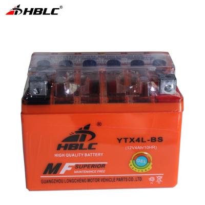 China 12V 4AH YTX4L-BS Motorcycle Battery Orange Gel 4AH Maintenance Free for sale