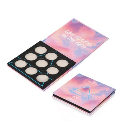 China Recyclable Wholesale Private Label Customized Mini Book Packaging Magnetic Makeup Empty Cheap Neutral Eyeshadow Palette Box for sale