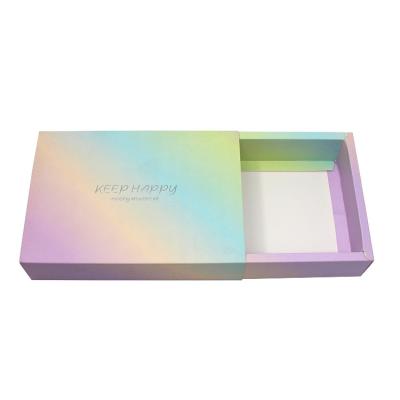 China Handmade Custom Pink Cosmetic Mail Boxes Holographic Packaging Box For Artificial Nails for sale