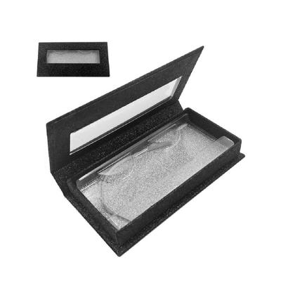 China Biodegradable custom empty cardboard lashbox matte black eyelash packaging box cajas de pestanas for sale