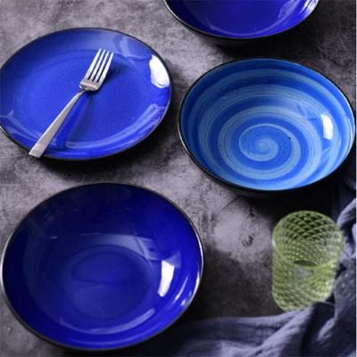 China Disposable Stoneware Dishes And Dishes Dishes Dinnerware Type Wedding Charger Disposable Dish Eco-Friendly Deep Dish Ceramic Type for sale