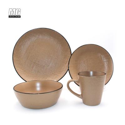 China Wholesale Disposable White Nordic Woven Ceramic 16 Pieces Color Outdoor Matte Glaze Finish Dinner Arrangement for sale