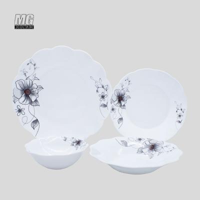 China 24pcs Serving Luxury Viable Shatterproof Opal Soup Dish Safe Glassware Opal Glassware for sale