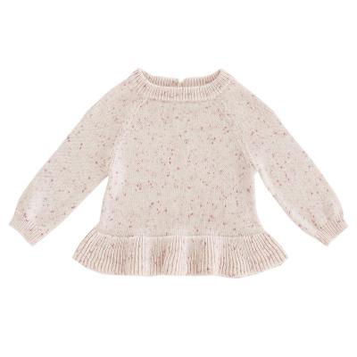 China 2022 Nature Breathable Cotton Spot Knitted Sweater Dappled Ruffles Bottom Kids Girl Water Sweater for sale