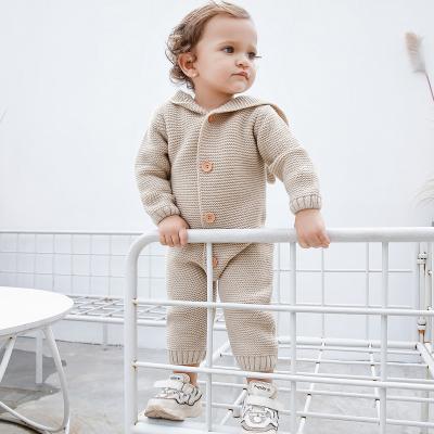 China 2020 Winter Anti-Shrink Baby Vigor Newborn Long Sleeve Toddler Girl Hooded Boy Knitted Children's Overalls Sweater for sale