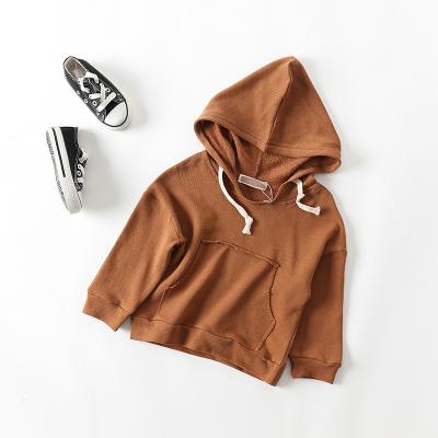 China Plain Color Force Hooded Sweater Kids Breathable Unisex Cotton Pullover Children Wholesale for sale