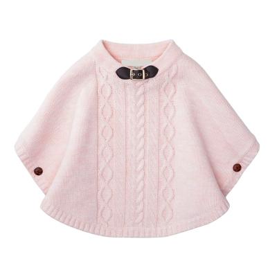 China Autumn Anti-Shrink Winter New Style Bat Sleeves Boat Neck Cape Toddler Girl Sweater Kids Poncho Cotton Cute Baby Girls Sweaters for sale