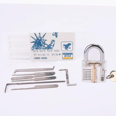 China New JAMES LINK Lock Opener Locksmith Stainless Credit Card Lock Pick Set Portable Practice Tool Kit for sale