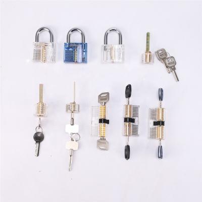 China Practice Lockpicking Skills Locksmith Tools Unlocking Lock Pick Transparent Padlock Practice Lock Skill for sale