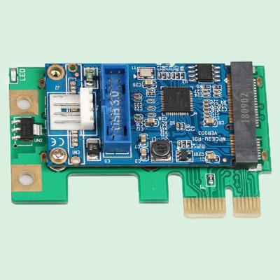 China LAPTOP fast transfer PCIE toMINI PCIE adapter card supports half size and full size for sale