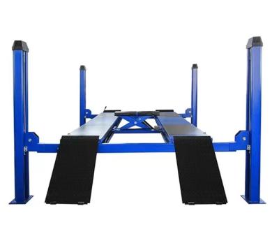 China 4000kg capacity four post car lift for 3D wheel alignment contains secondary jack 2#900*300*350mm 3#1000*350*250mm CE certification 1# 4350*700*850mm lidting for sale