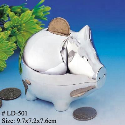 China Metal Money Box in Silver Plated for sale