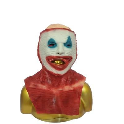 China Red Party Horror Mask Zombie Cosplay Costume Adults Realistic Horror Monster Crawling Party Latex Halloween Mask for sale