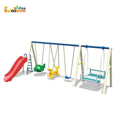 China Plastic Playground Kindergarten Baby Swing Preschool Outdoor Kids Swing And Slide for sale