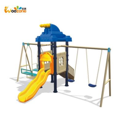 China Cheap Plastic Playground Safety Preschool Kids Play Set Plastic Swing And Slide Set for sale