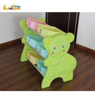 China Factory sale china modern kindergarten furniture plastic wooden MDF toy shelf for sale