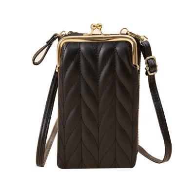 China Waterproof Korean Fashion Multifunctional Cross - Body Shoulder Bag Zipper Color Pure Mini Purse Wallet Thread Mobile Phone Bag for sale