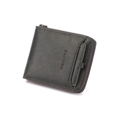 China New Hot Sale Leather Color Men's Wallet Men's Short Style Black Wallet PU Waterproof for sale