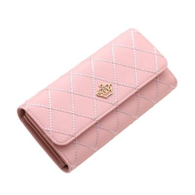 China Women PU Leather Waterproof Plaid Latch Phone Bag Money Coin Pocket Card Holder Cross Purses Long - Body Wallet for sale