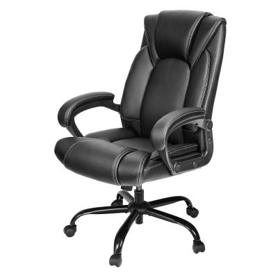 China Leather Upholstered Executive Desk Chair with Adjustable Height and Ergonomic Support for sale