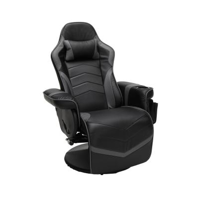 China Adjustable Height Computer Recliner Gaming Chair with Leather Upholstery and Footrest for sale