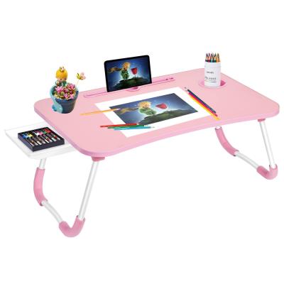 China Large Gym Laptop Bed Table Desk Tray Stand with Cup Holder Portable Foldable Lap Desk Bed Tray for sale