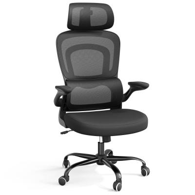 China Modern Design Metal Ergonomic Mesh Office Chair with Lumbar Support and Flip-up Arms for sale