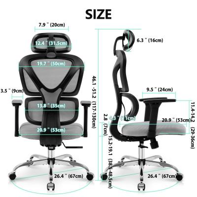 China Comfy High Back Ergonomic Office Chair with 3 Gas Lift and Breathable Mesh for sale